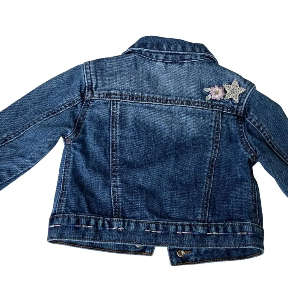 Baby Gap Denim Jacket with Snowflakes 18-24 months